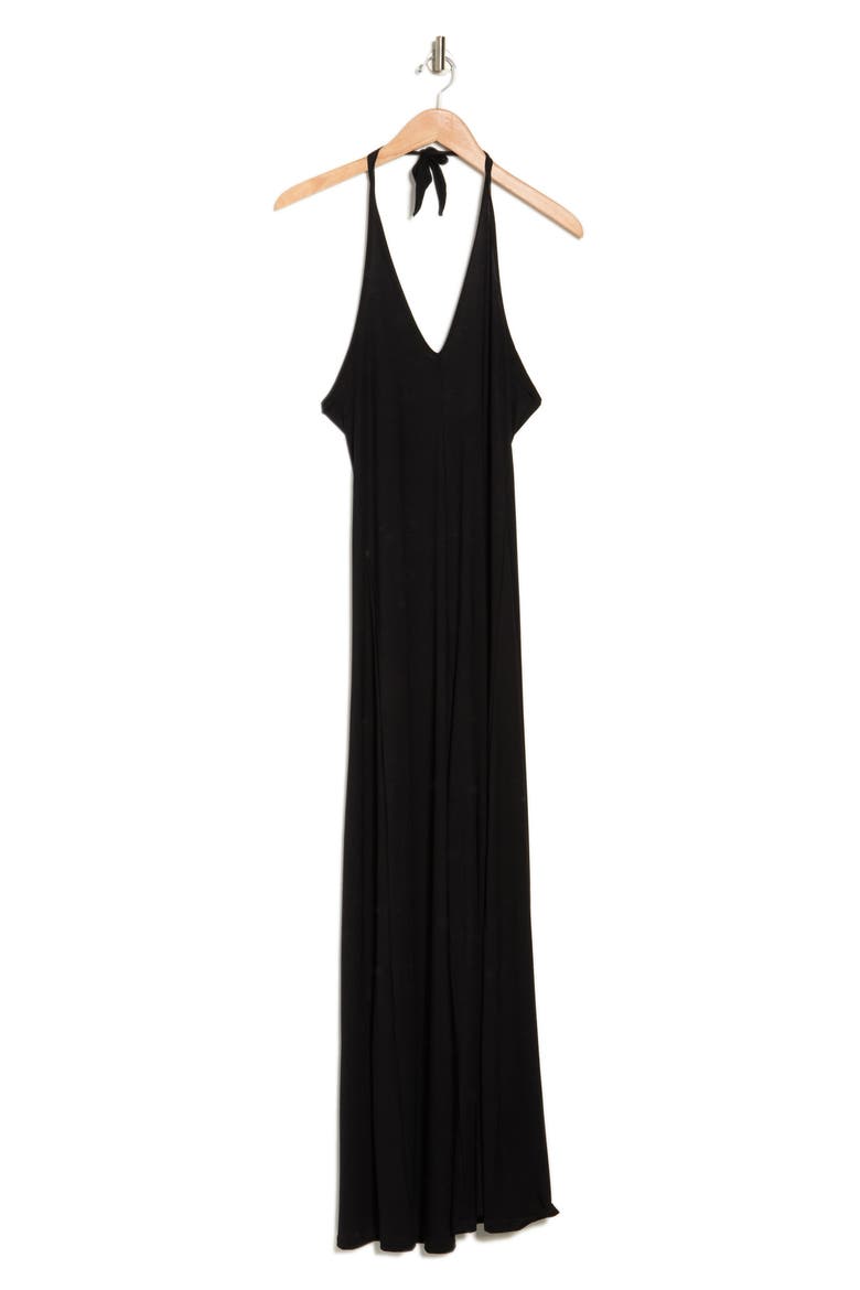 Wide Leg Halter Jumpsuit, Alternate, color, BLACK