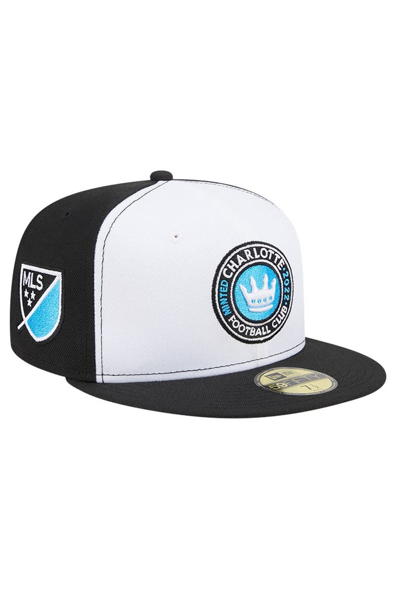 Men's New Era White/Black Charlotte FC 2024 Kick Off Collection 59FIFTY Fitted Hat, Alternate, color, White
