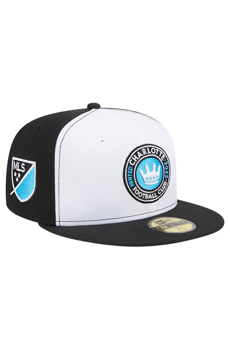 New Era Men's New Era White/Black Charlotte FC 2024 Kick Off Collection 59FIFTY Fitted Hat, Alternate, color,
