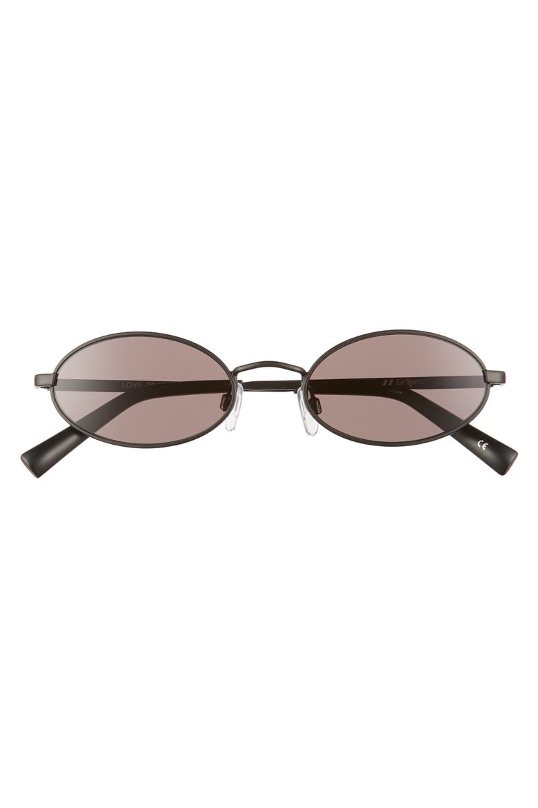 Love Train 51mm Oval Sunglasses, Alternate, color, MATTE BLACK