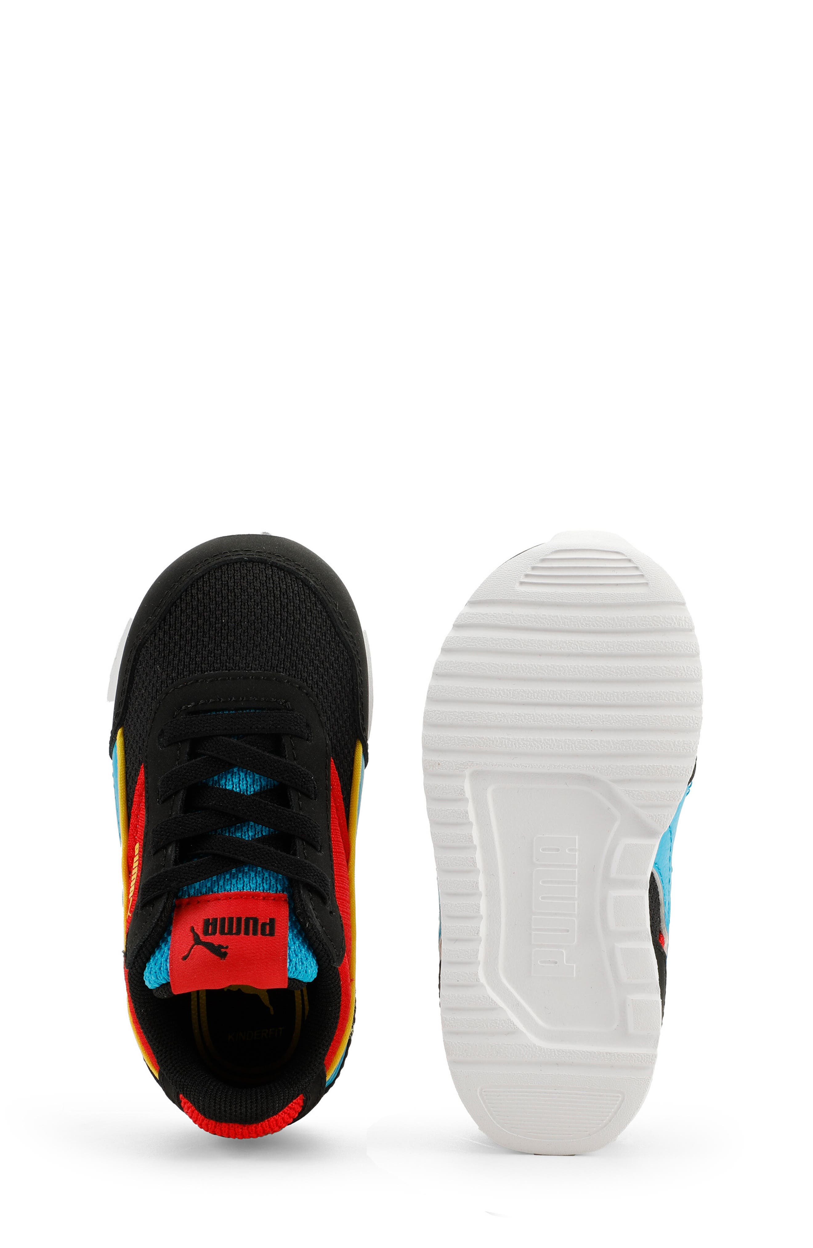 PUMA Kids' R78 Gravity Sneaker, Alternate, color, Puma Black/ Blue/ Red/ Yellow