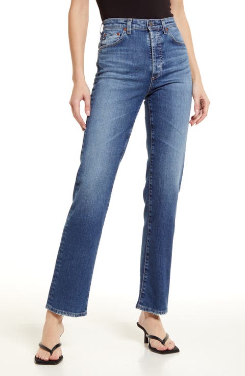 Alexxis High Waist Straight Leg Jeans (Arabian Sea) (Nordstrom Exclusive)