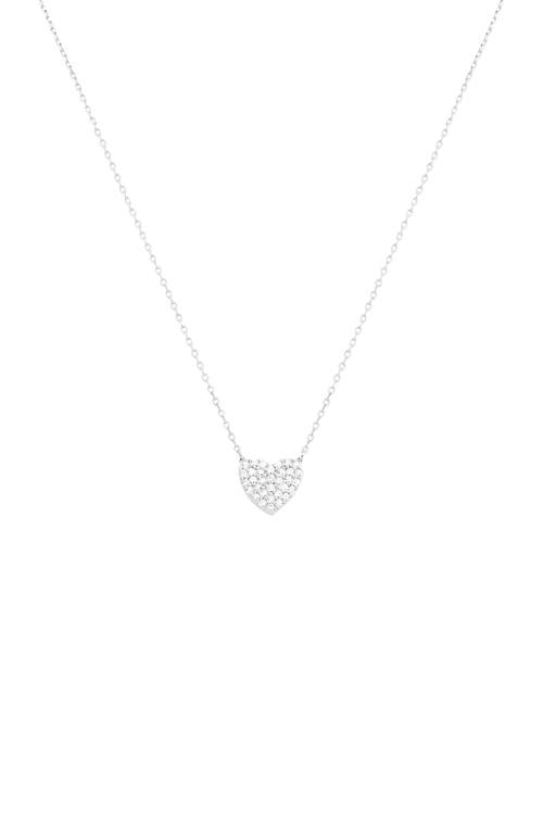 Bearfruit Jewelry Sterling Silver 18k Gold Plated Crystal Heart Necklace In Silver
