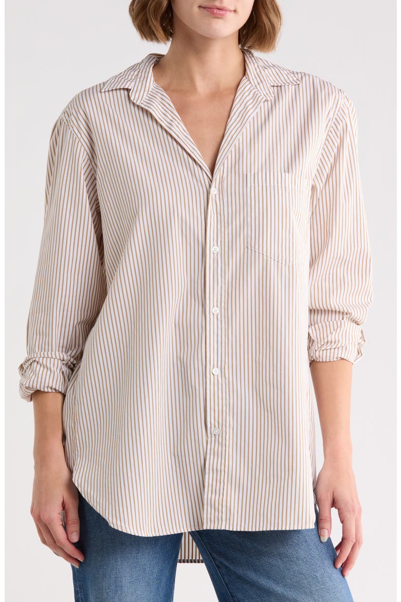 Joedy Boyfriend Button-Up Shirt, Main, color, CREAM VERTICAL STRIPE