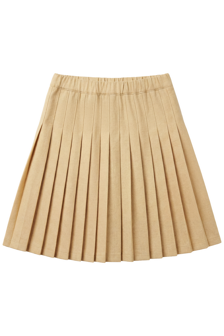 Woven Pleated Skirt with Internal Elastic, Main, color, Pastel Yellow