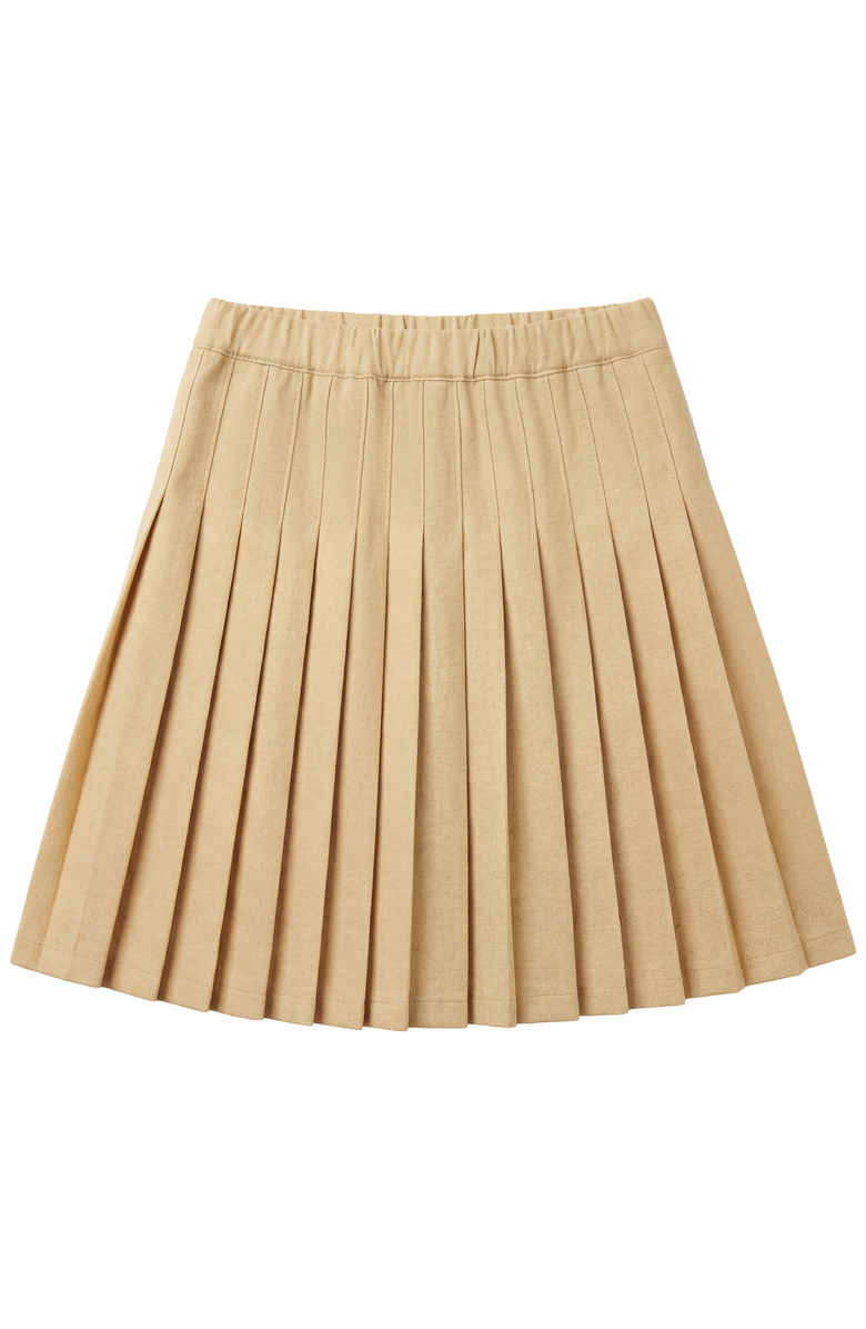 Charlotte & George Woven Pleated Skirt with Internal Elastic, Main, color, Pastel Yellow