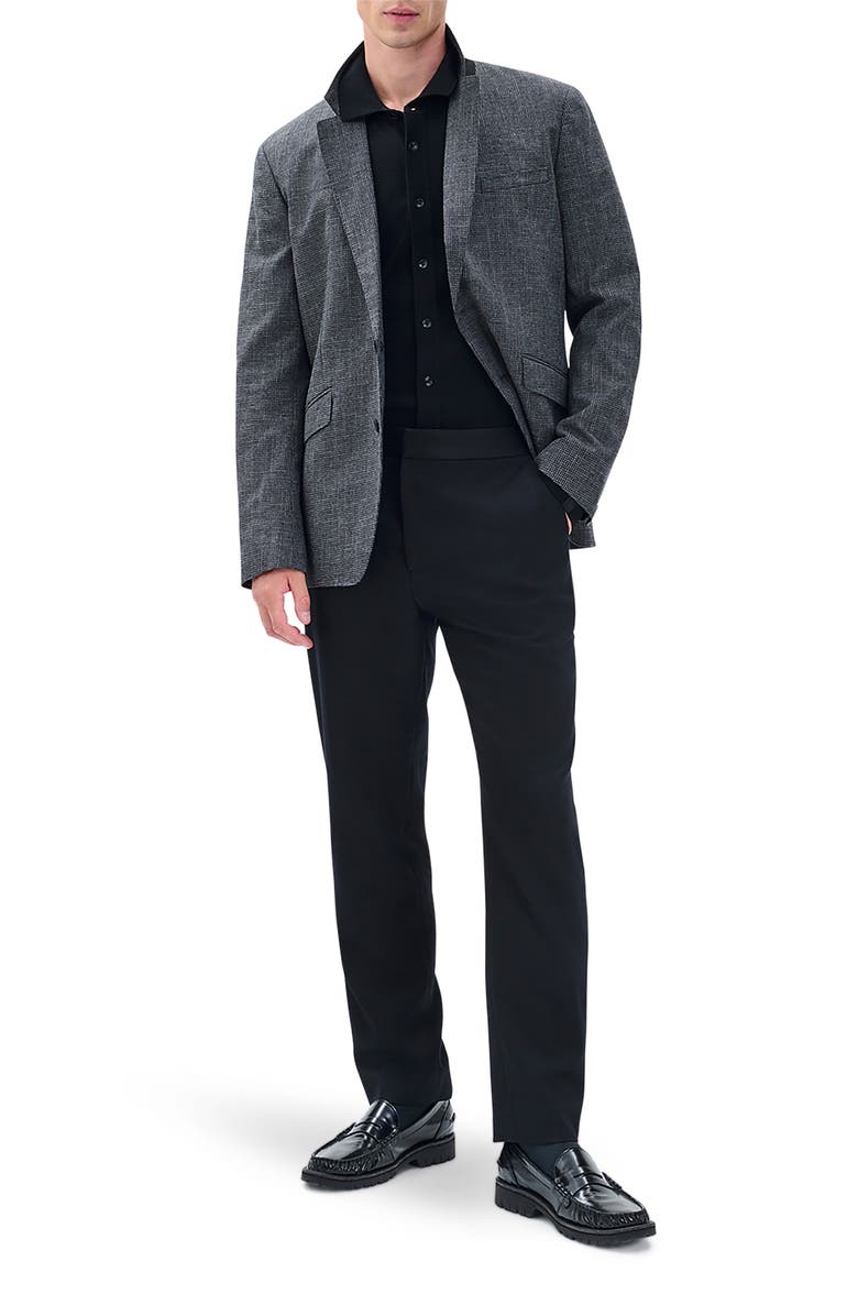 rag & bone Evan Side Stripe Wool Pants, Alternate, color, Black