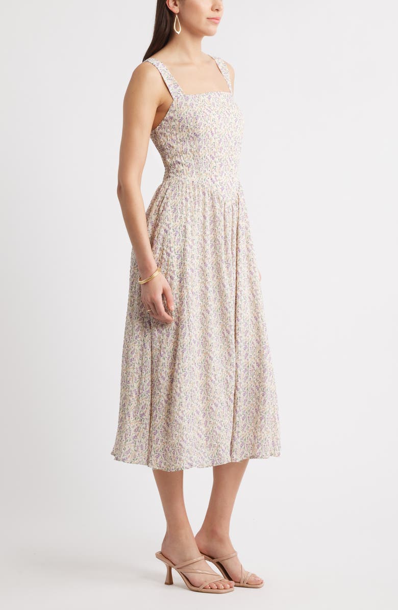 Chelsea28 Floral Sleeveless Fit & Flare Sundress, Alternate, color, Ivory Floral -Purple