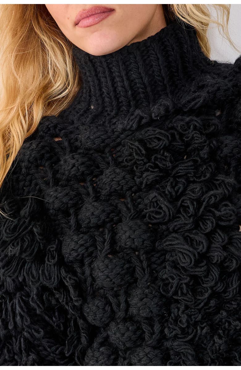 NASTY GAL High Neck Cropped Sweater, Alternate, color, Black