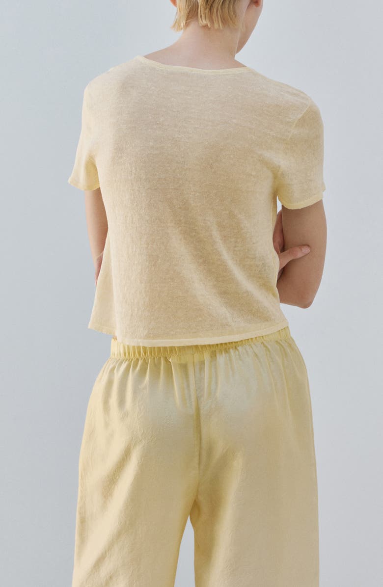 MANGO Linen Blend Pajama Top, Alternate, color, 