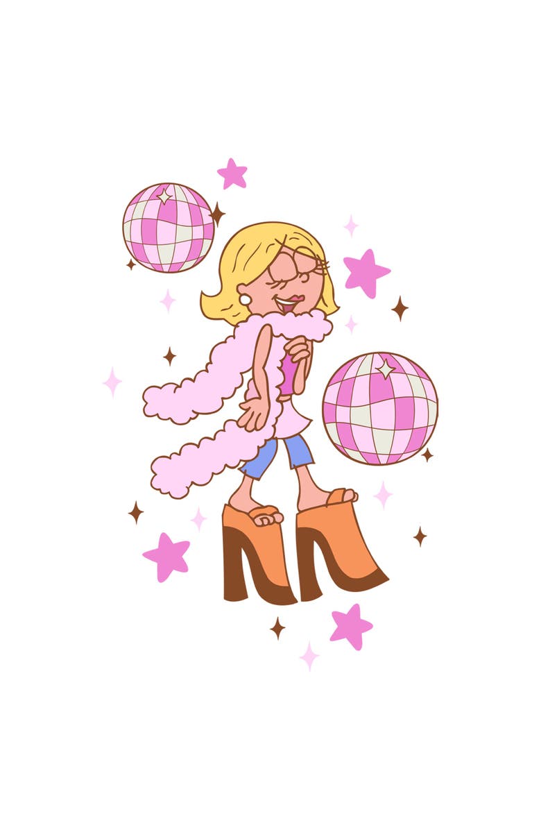 Lizzie McGuire Men's Lizzie McGuire Disco Ball Diva Graphic T-Shirt, Alternate, color, White