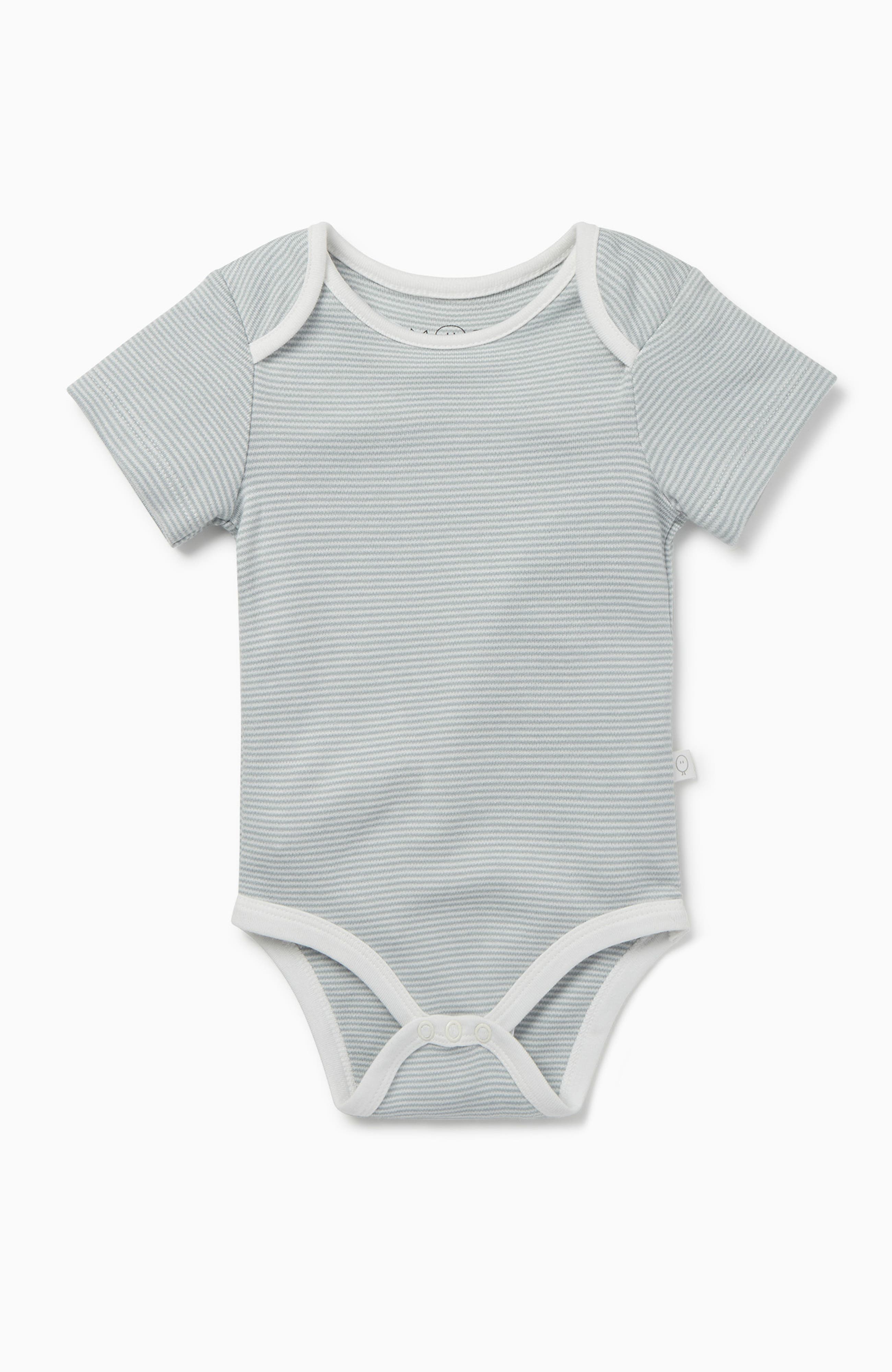 Mori Kids'  Short Sleeve Bodysuit In Gray