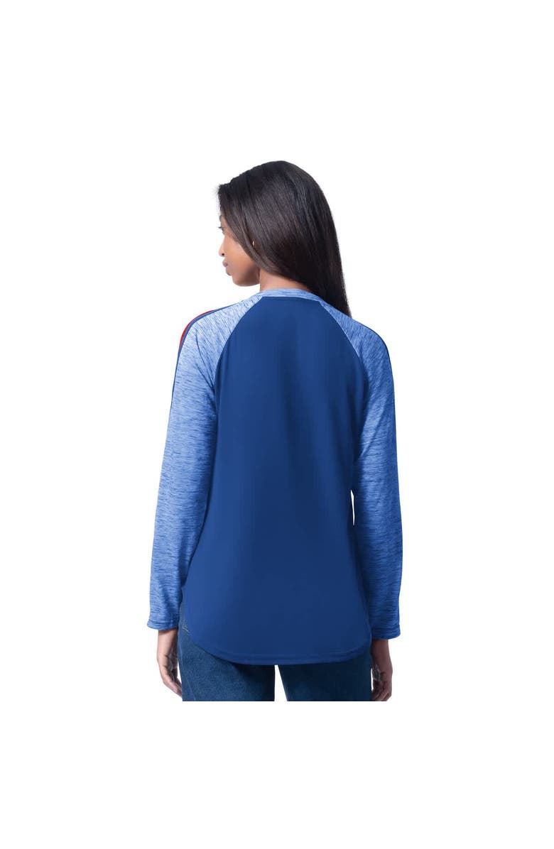 G-III 4HER BY CARL BANKS Women's G-III 4Her by Carl Banks Royal Chicago Cubs Top Dog Raglan Long Sleeve V-Neck T-Shirt, Alternate, color, Royal