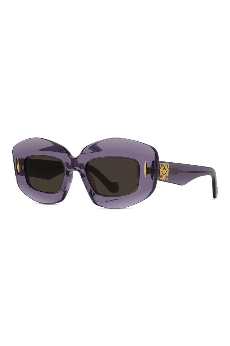 Silver Screen 49mm Rectangular Sunglasses, Alternate, color, SHINY VIOLET / BROWN
