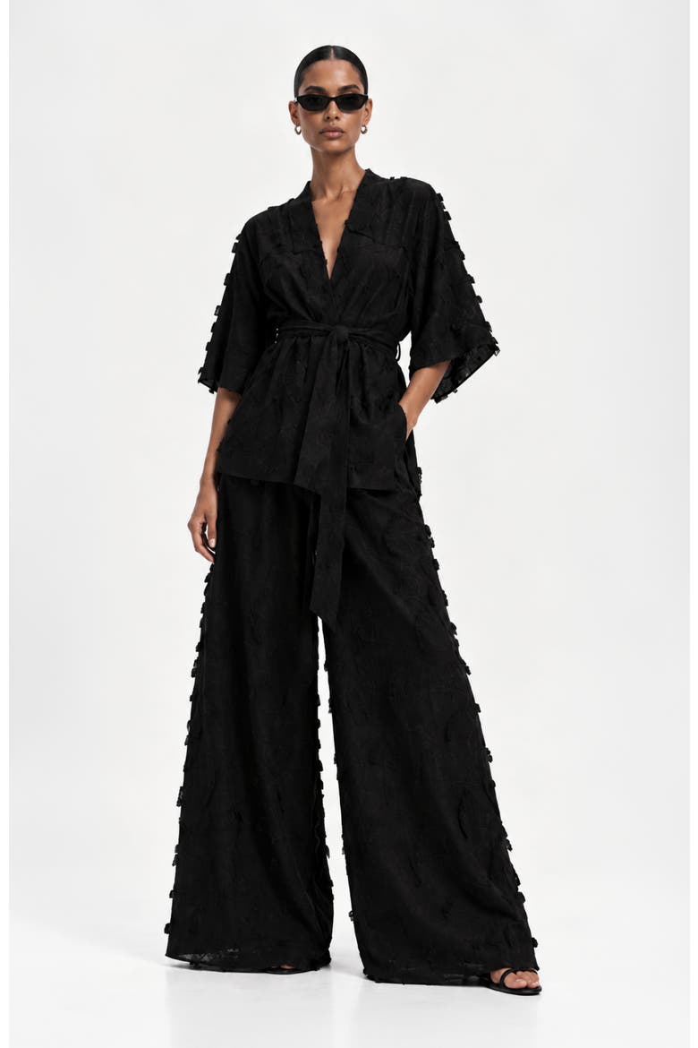 Embroidered Cotton Jant Pants, Main, color, Kheff Noir