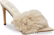CHASE AND CHLOE Faux Fur Stiletto Mule Sandal