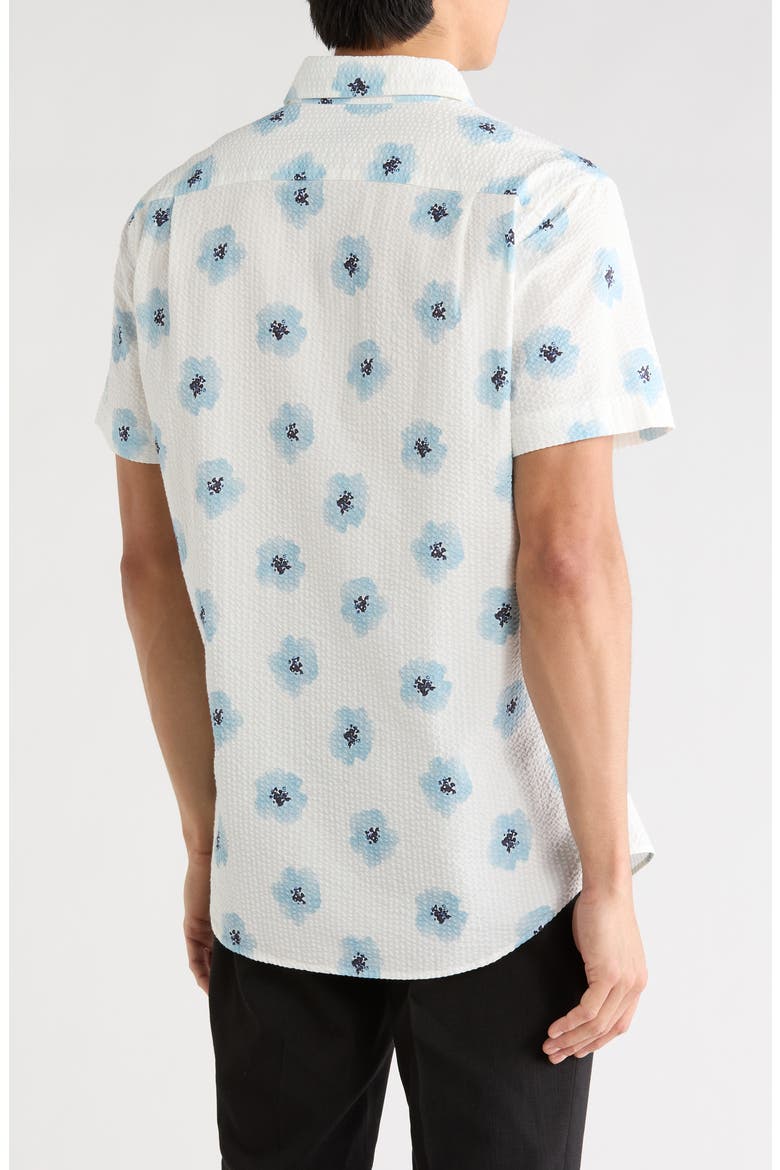 Chaldford Short Sleeve Cotton Button-Up Shirt, Alternate, color, OCEAN