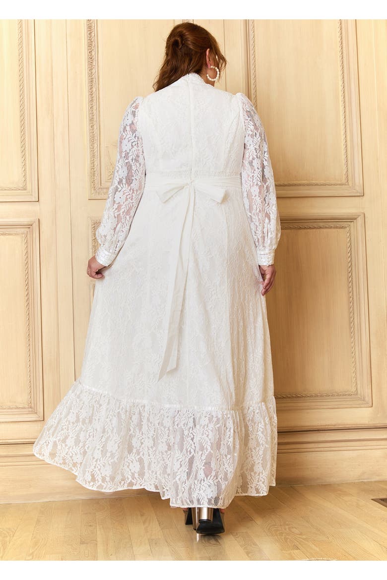 Beth Lace Corselette Maxi Dress, ModCloth x Gunne Sax, Alternate, color, Cloud Dancer