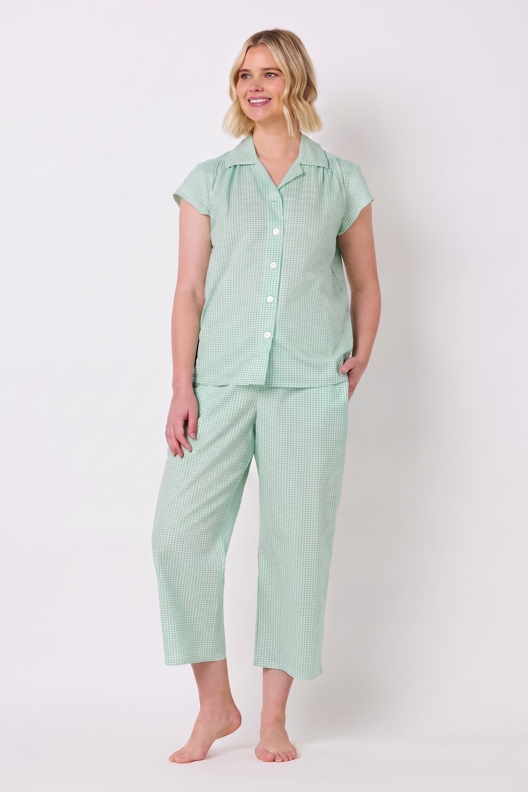 selected Gingham Sea Green