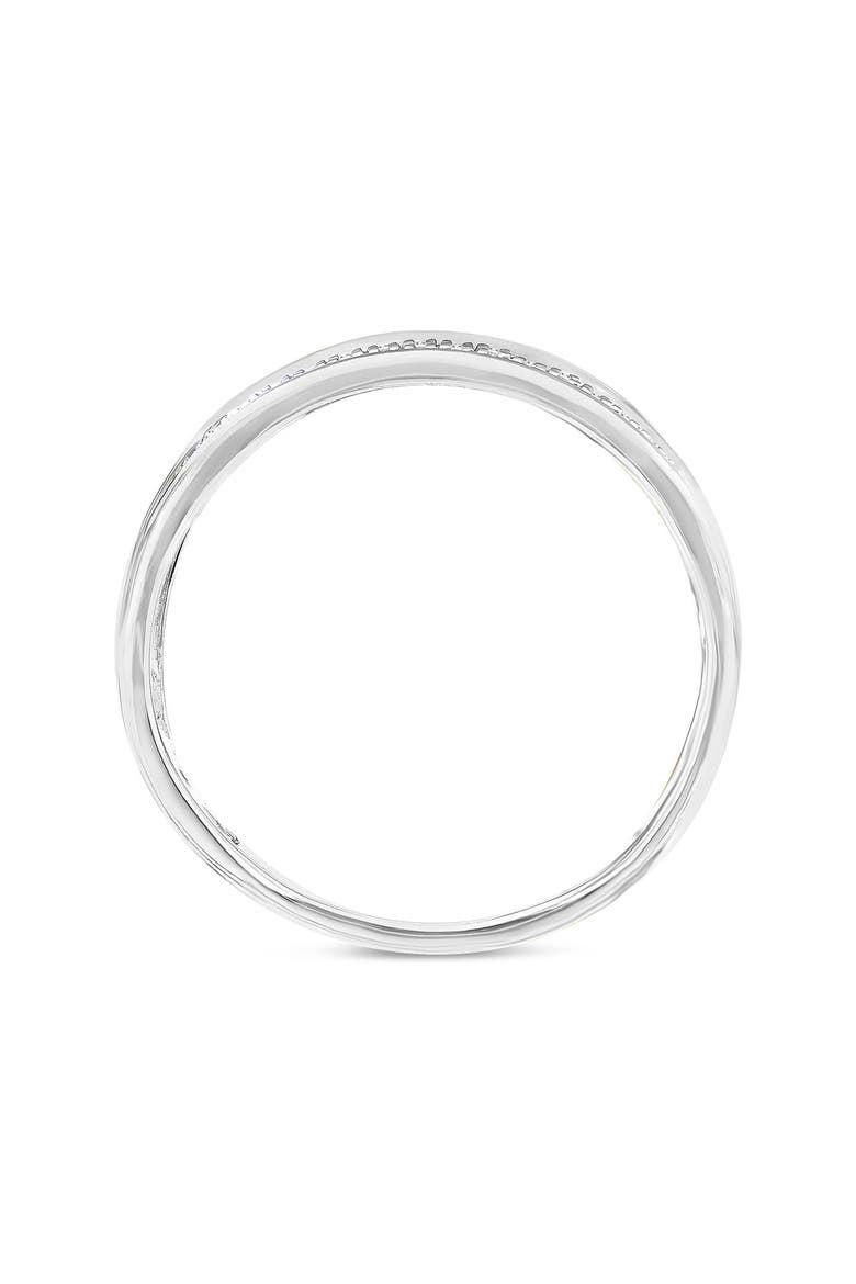 Elysium Unisex Diamond Band Ring in 10K Gold, Alternate, color, 10K White Gold