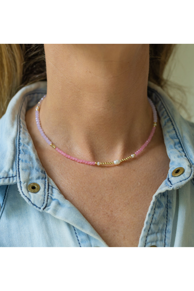 Pink Watermelon Necklace, Alternate, color, Pink