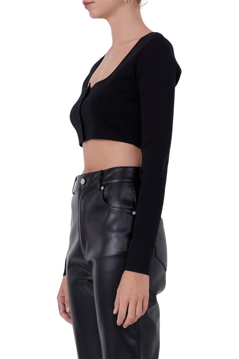 Rib Crop Top, Alternate, color, BLACK