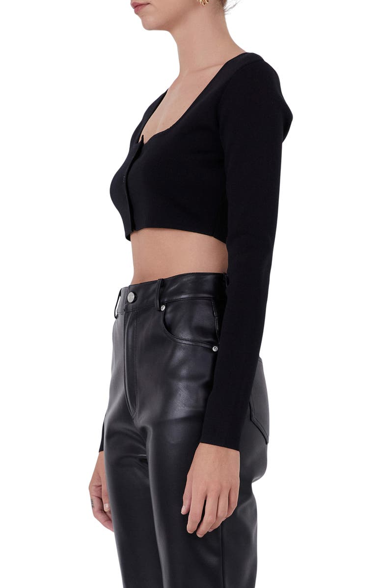 Endless Rose Rib Crop Top, Alternate, color, Black