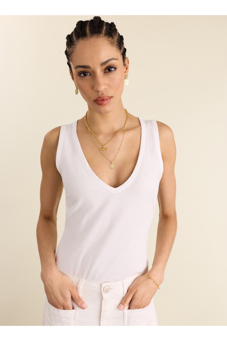 Jada Organic Cotton V-Neck Tank, Main, color, Pure White