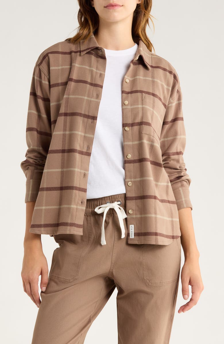 Free Fly Seawool Flannel Shirt, Main, color, Fossil Plaid