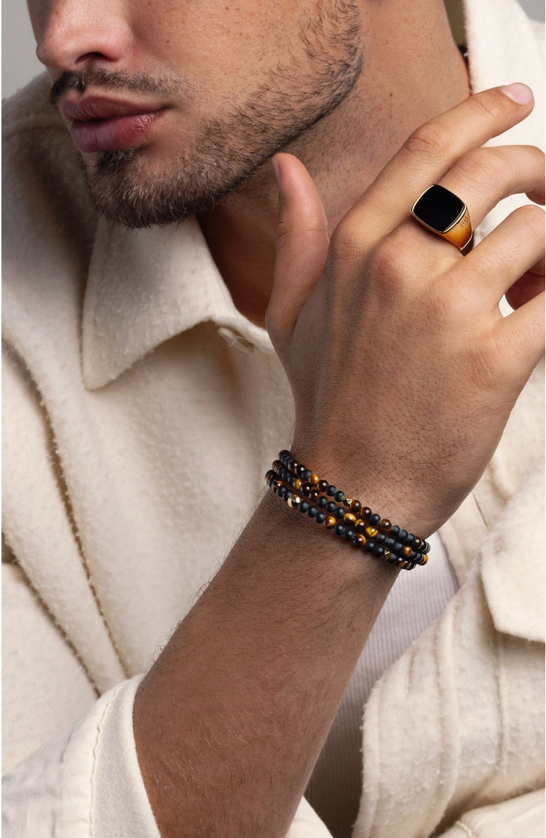 Nialaya Mykonos Wrap Around Bracelet, Alternate, color, Brown Tiger Eye