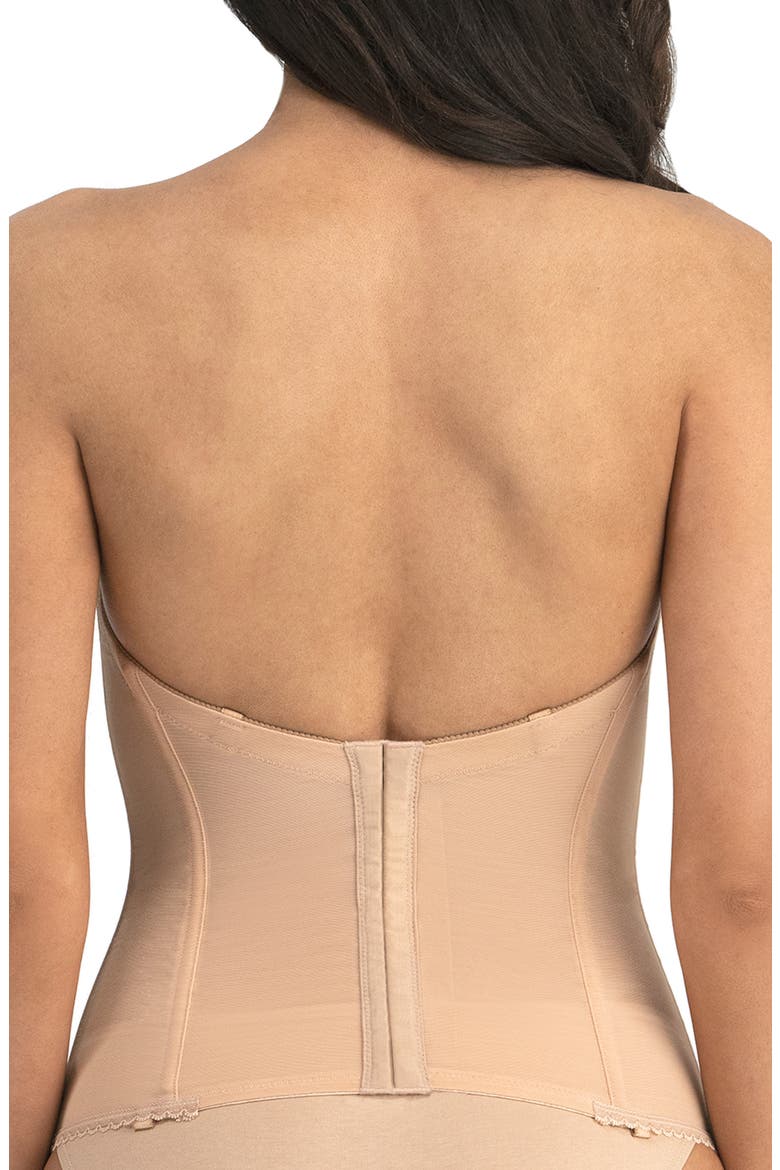 Vivienne Convertible Strapless V Wire Longline Corset Bra, Alternate, color, MOCHA