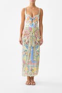 Camilla Layered Long Sarong Skirt W Tie Front
