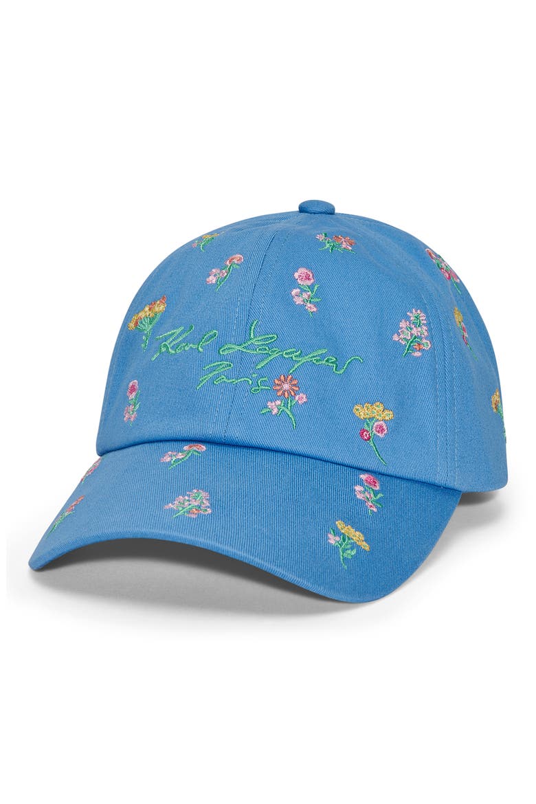 Karl's Garden Embroidered Baseball Cap, Main, color, SKY BLUE