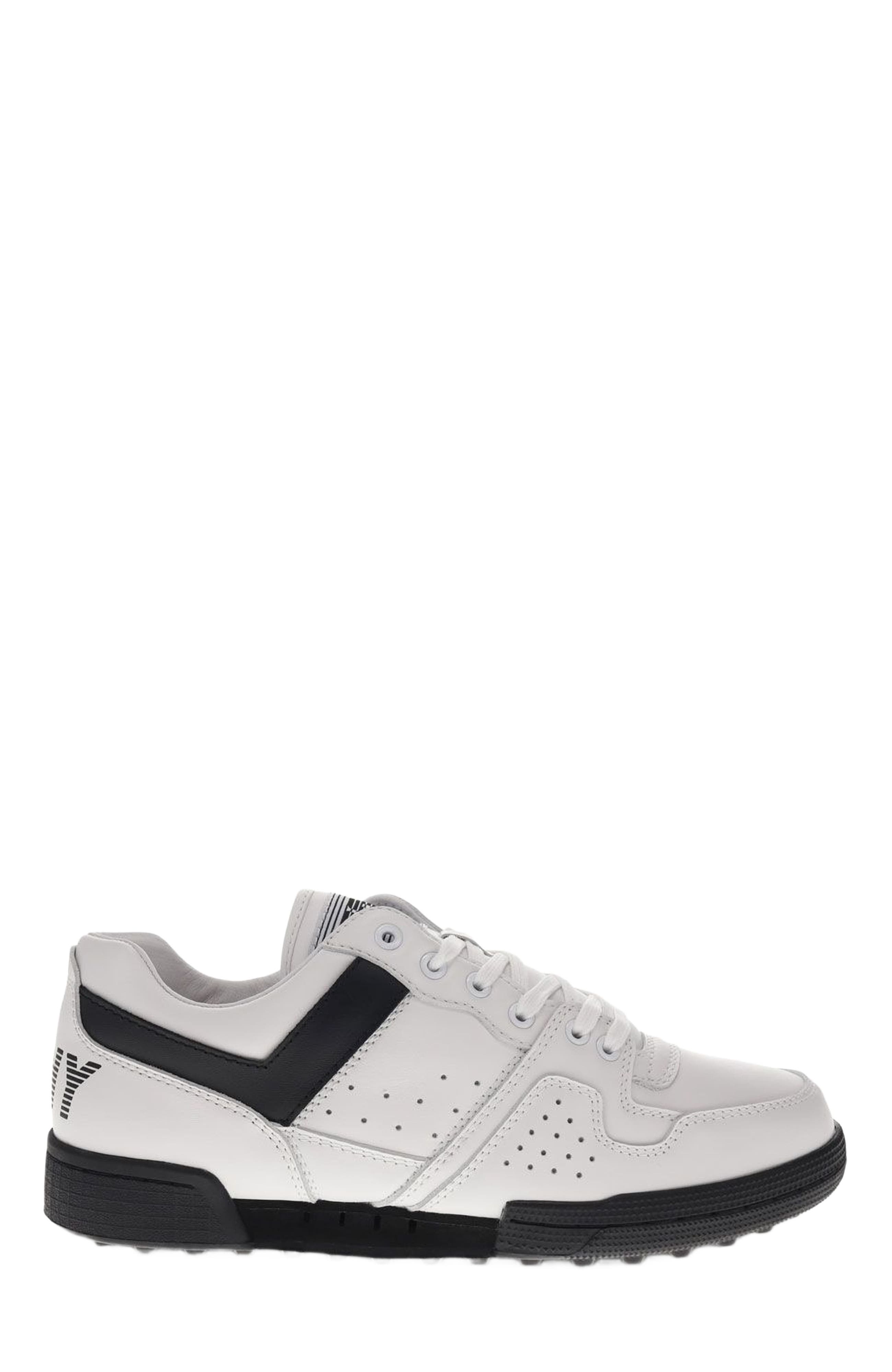 PONY Astro Leather Sneakers, Alternate, color, White/Black
