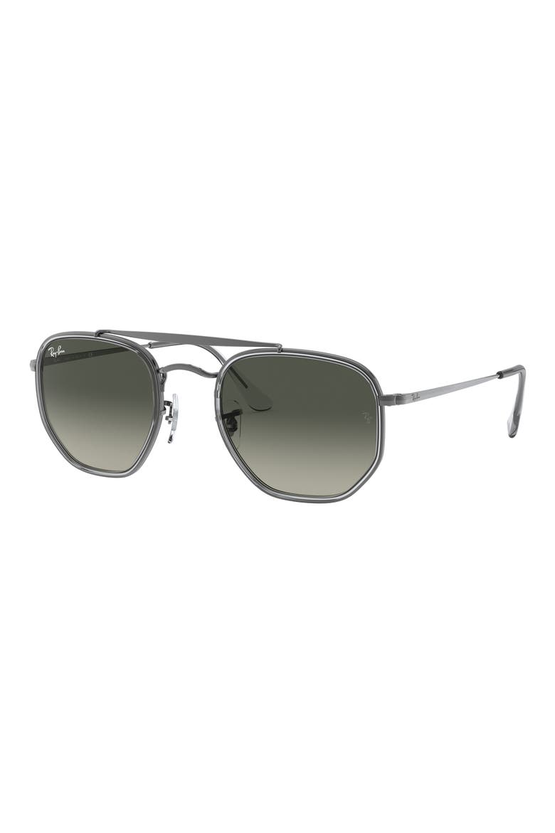 52mm Aviator Sunglasses, Alternate, color, GUNMETAL