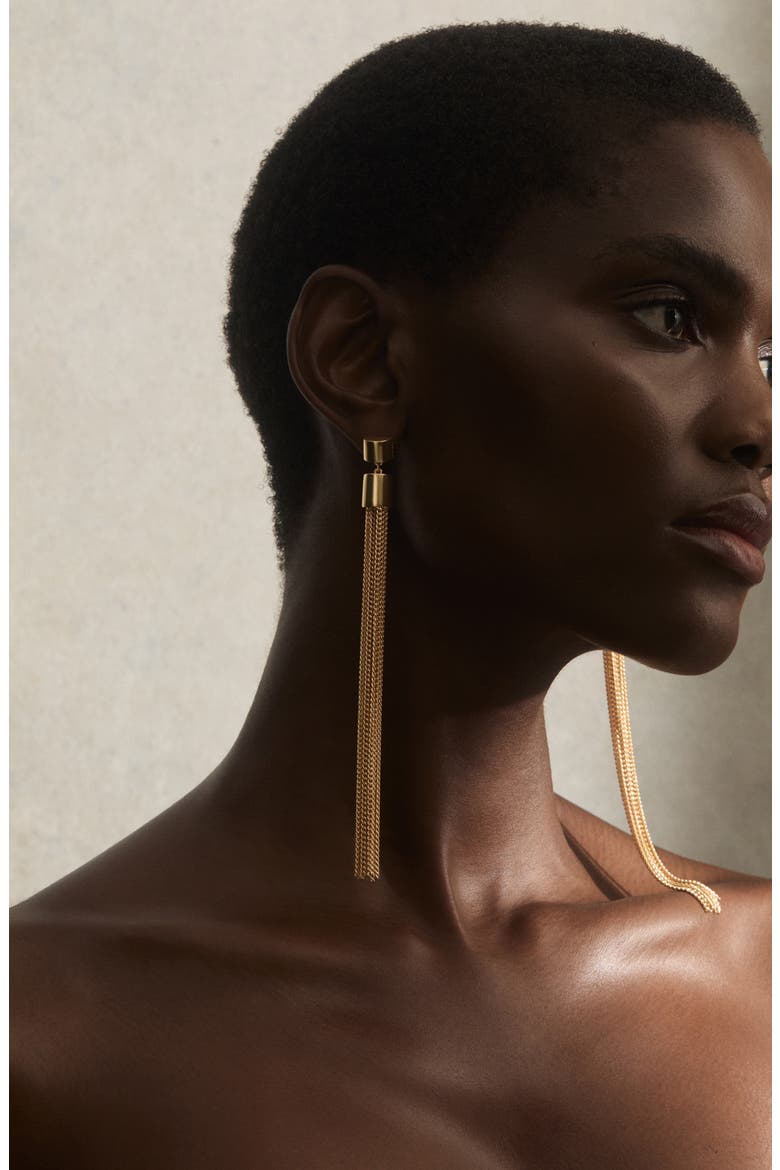 Tessa Tassel Drop Earrings, Alternate, color, GOLD TONE