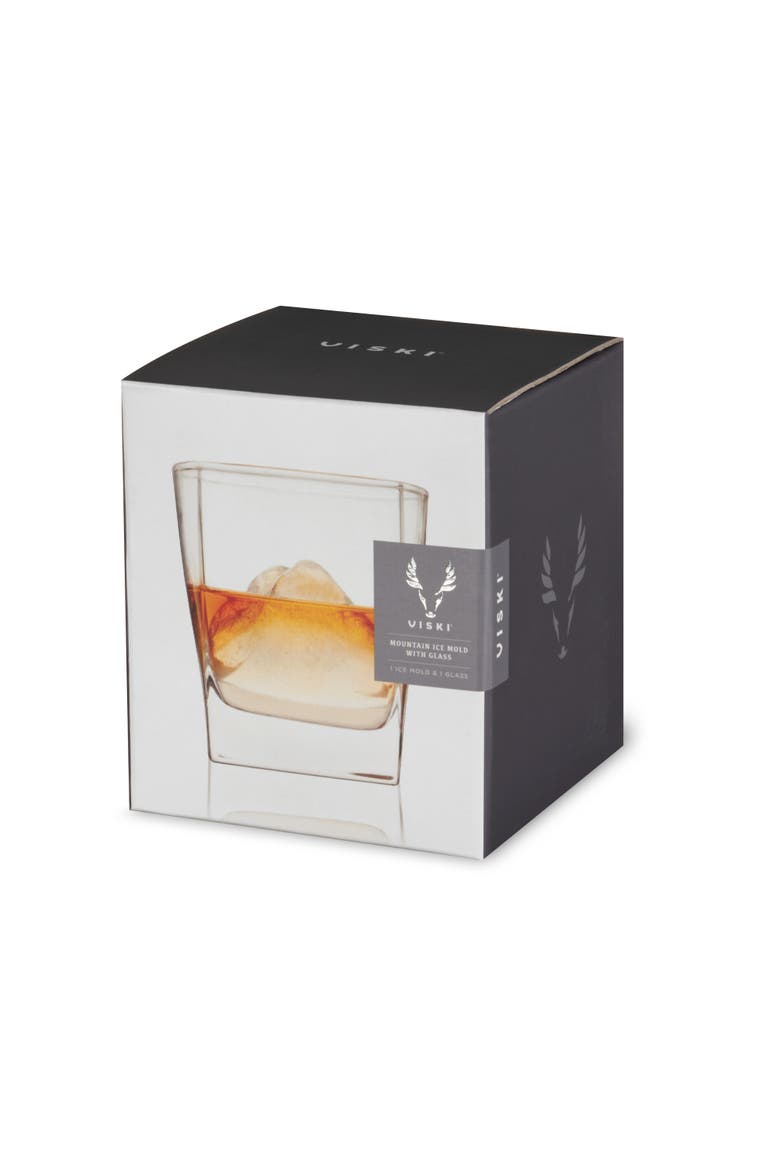Glacier 2-Piece Mountain Ice Mold with Crystal Glass Set, Alternate, color, Black
