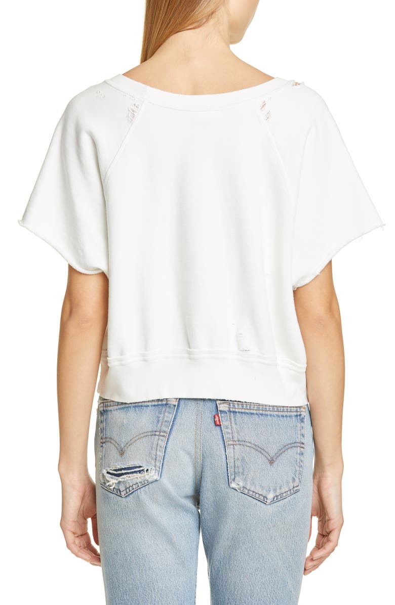 Re/Done Smiley Raw Sweatshirt, Alternate, color,