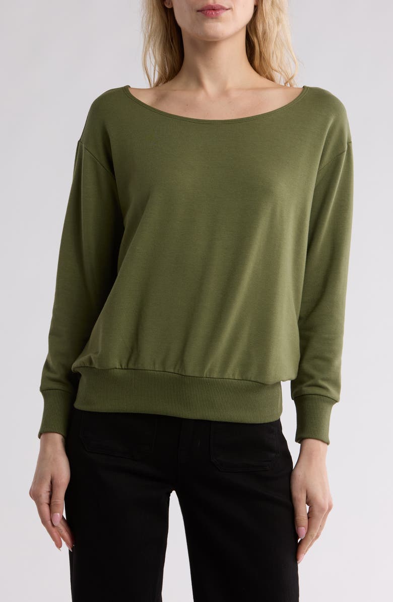 L'AGENCE Kimora One-Shoulder Top, Main, color, Olive