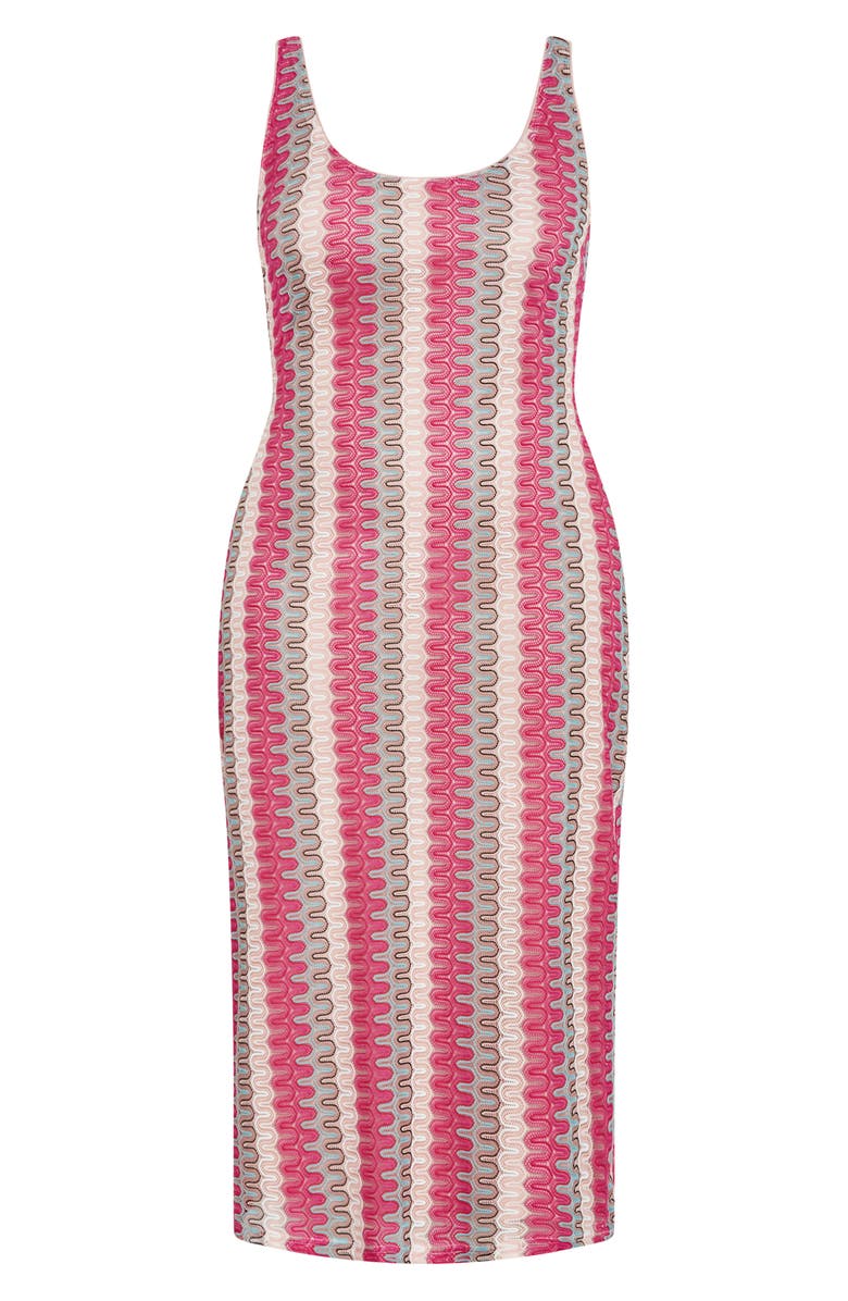 City Chic Leilani Stripe Midi Dress, Alternate, color, Sunset Stripe