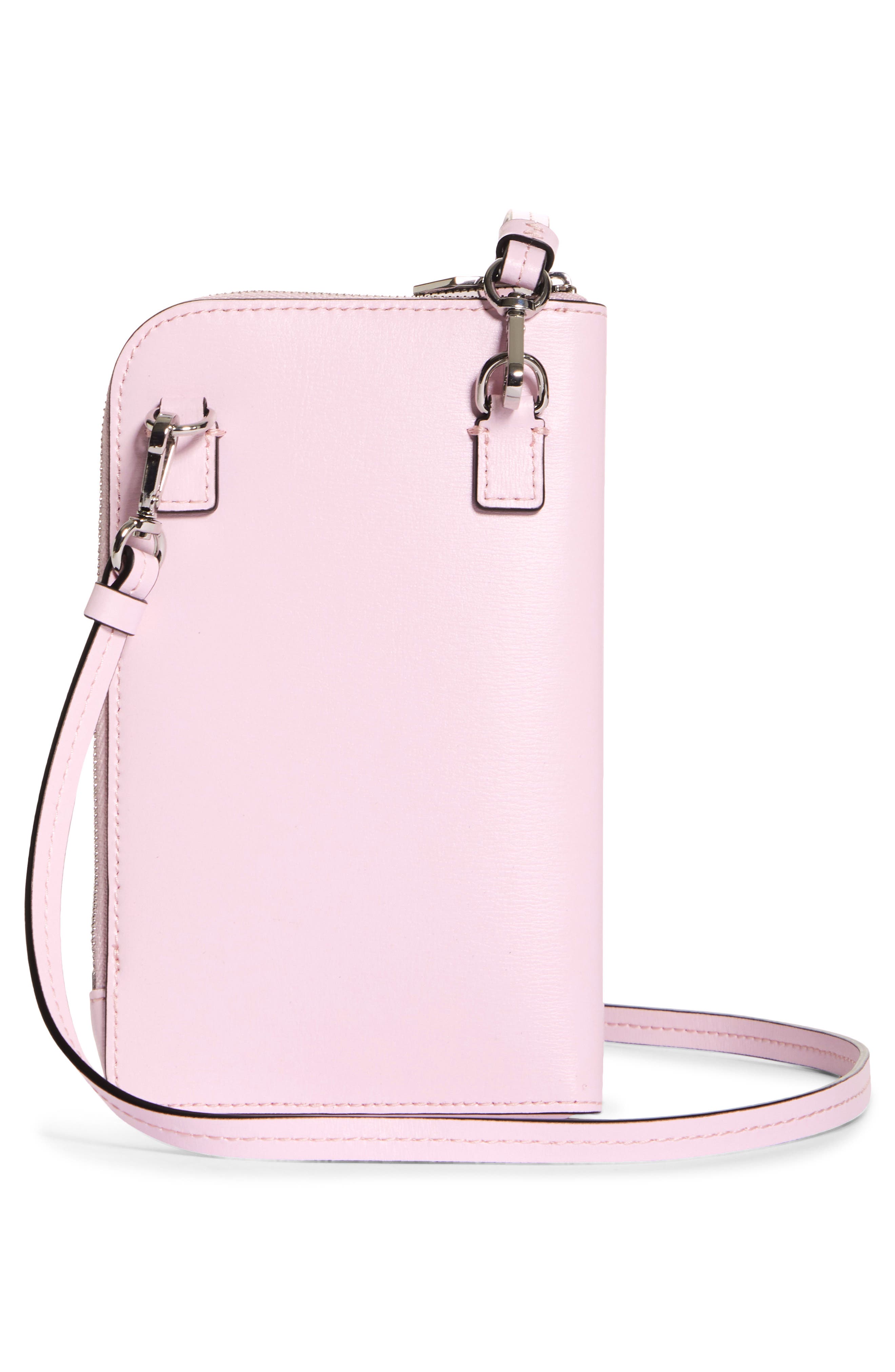 Leather Phone Crossbody Bag, Alternate, color, CHERRY BLOSSOM