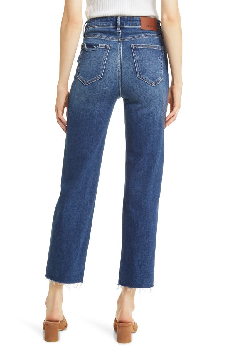 HIDDEN JEANS Tracey Exposed Button High Waist Ankle Straight Leg Jeans, Alternate, color, 