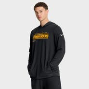 Nike Men's Nike Black Washington Commanders Sideline Pure Fury Performance Long Sleeve Hoodie T-Shirt