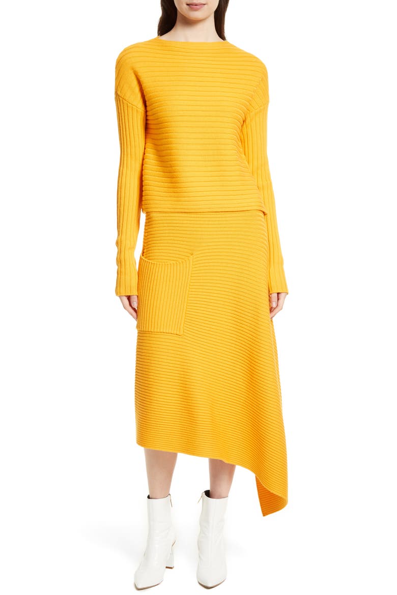 Ribbed Wool Sweater, Alternate, color, MARMALADE