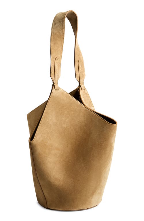 Khaite Small Lotus Leather Top Handle Bag In Brown