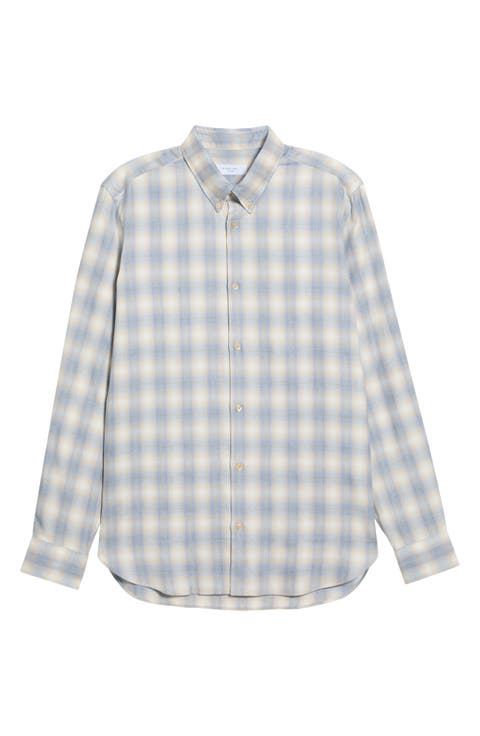 Plaid Flannel Button-Down Shirt
