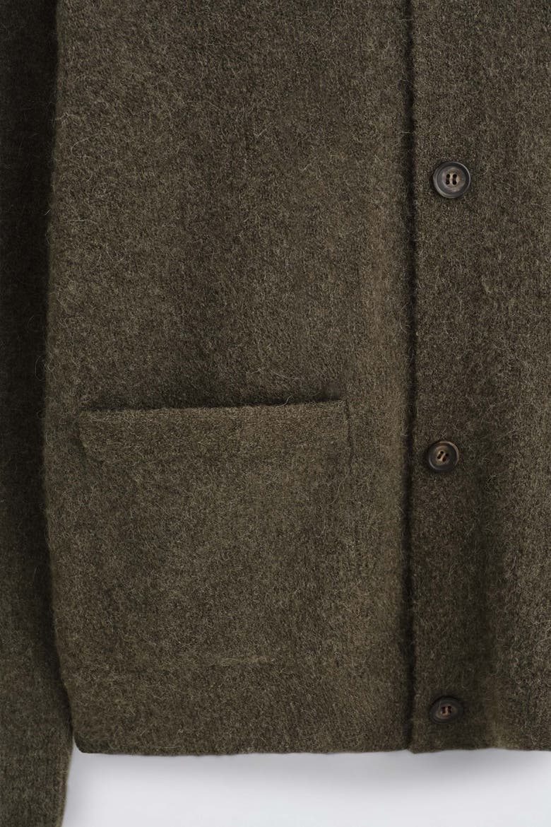 Textured Collared Cardigan, Alternate, color, COFFEE MÉLANGE