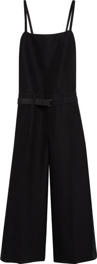 Sacai Belted Cotton & Silk Double Face Jumpsuit | Nordstrom