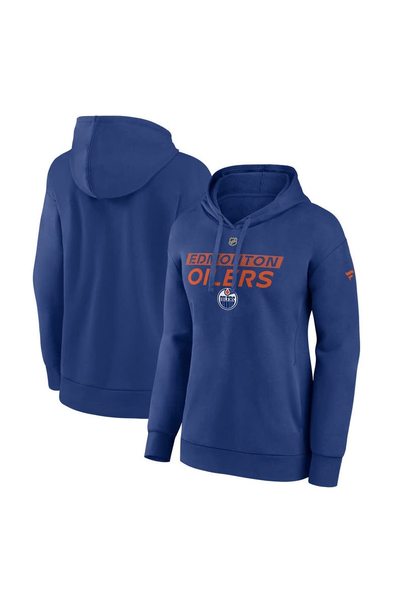 FANATICS Women's Fanatics Blue Edmonton Oilers Authentic Pro Core Primary Fleece Pullover Hoodie, Main, color, Blue