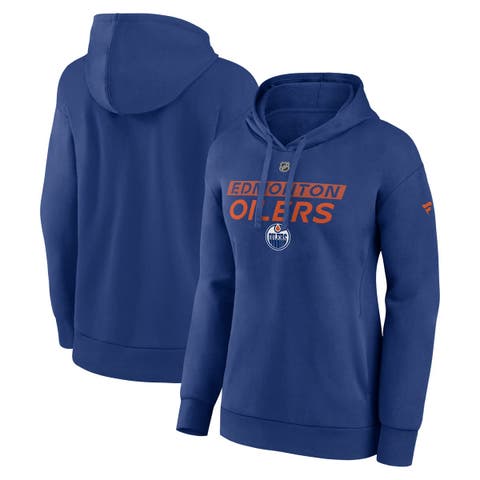 Women's Fanatics  Blue Edmonton Oilers Authentic Pro Core Primary Fleece Pullover Hoodie